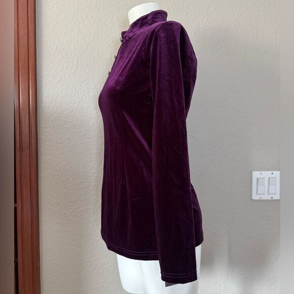 Elegant Babalet Purple Velvet Women's Top M NWT - Picture 3 of 9